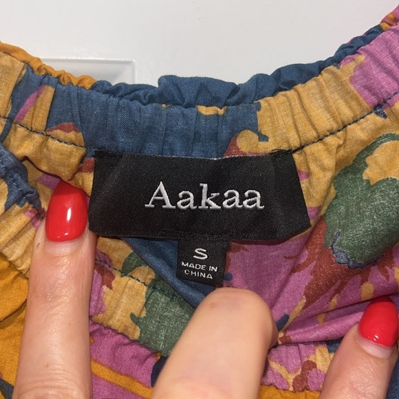 Aakaa wide leg floral jumpsuit tie waist strapless  bubble top FALL floral - Picture 4 of 6